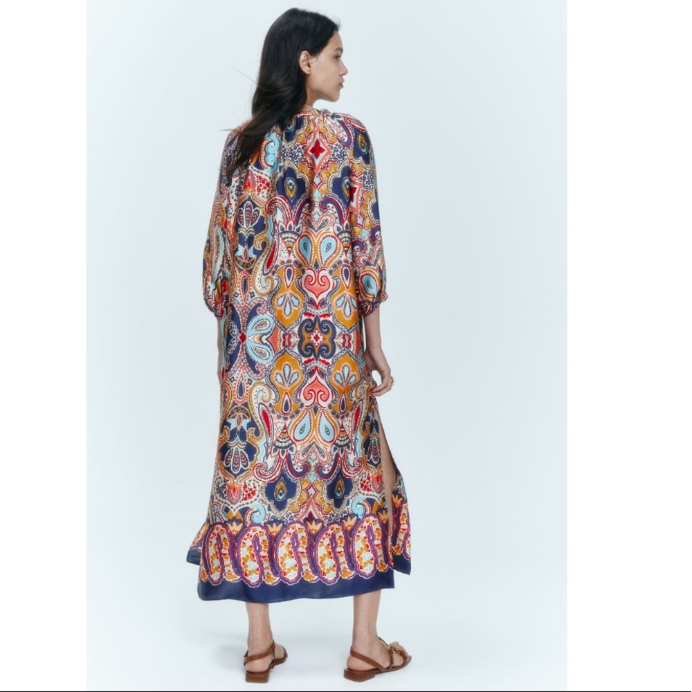 Zara Multicolor Paisley Maxi Dress